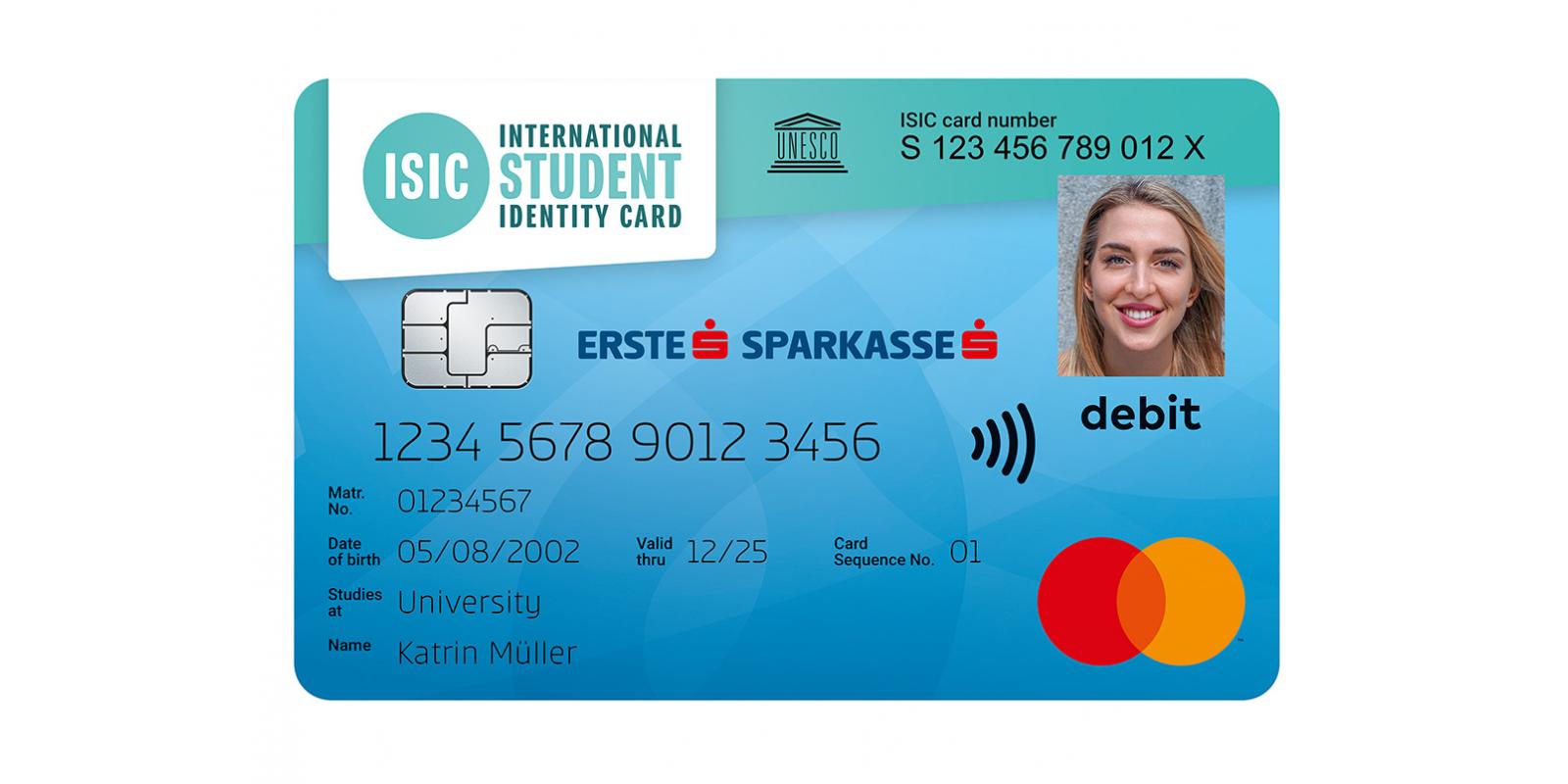 Erste Bank und Sparkasse Debitcard-StudentID-personalisiert