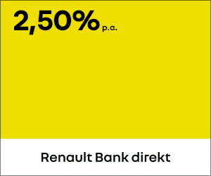 Renault Bank Tagesgeld und Festgeld Zinserhöhung