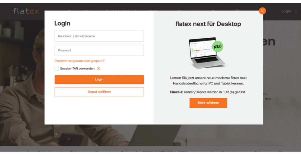 Flatex Login Österreich, einfach und schnell zum Depot