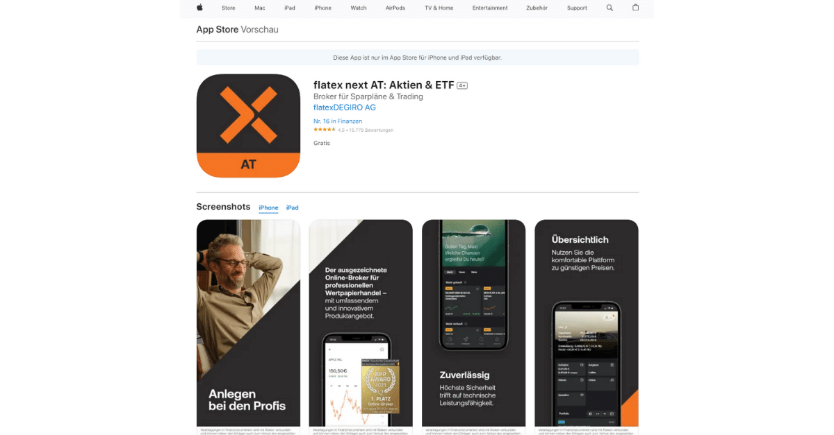 Flatex Login next App iOS