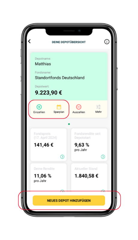 Sunrise App Sparplan einrichten 2