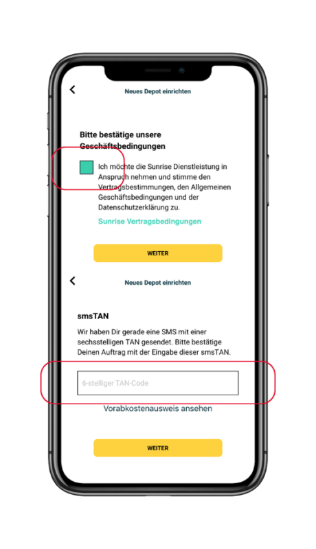 Sunrise App Sparplan einrichten 5