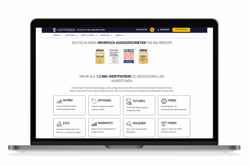 CapTrader Angebot 1,2 Millionen Wertpapiere, Trading, Broker, Aktien, Optionen, ETFs CapTrader Angebot 1,2 Millionen Wertpapiere, Trading, Broker, Aktien, Optionen, ETFs
