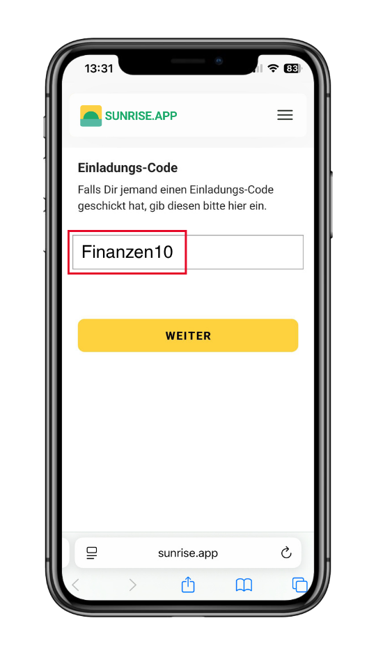 Sunrise Einladungscode Sunrise Capital Finanzen10